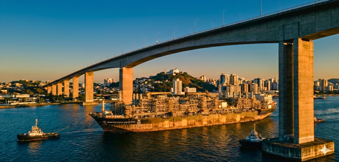 Vitória Bay Third Bridge and offshore vessel